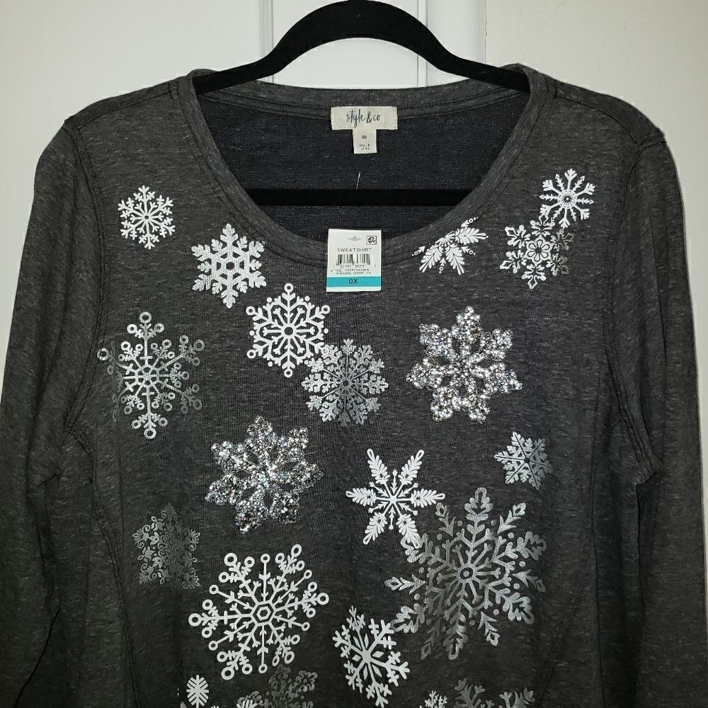 Style & Co. Snowflake Graphic Sweatshirt - Picture 3 of 7